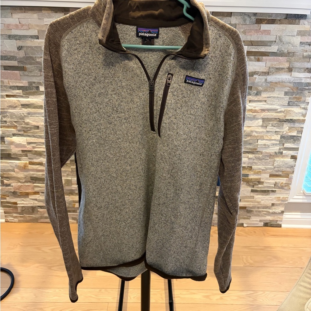 Patagonia Men's Zip-Up Sweater in Gray and Brown